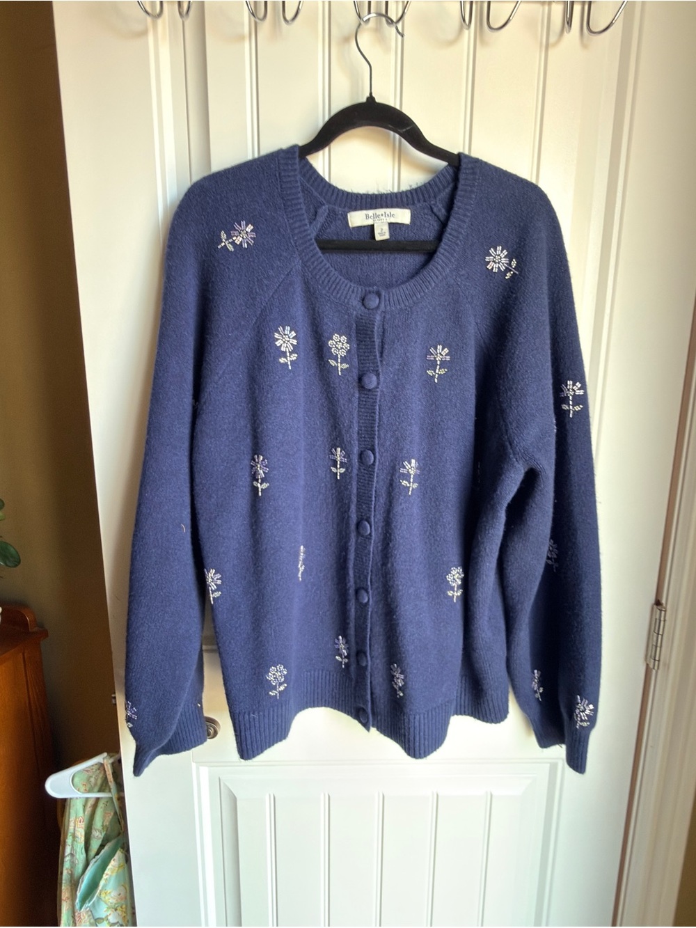 torrid Navy Blue Embroidered Button-Up Cardigan